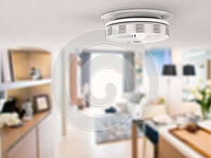 Smoke detector on ceiling photo