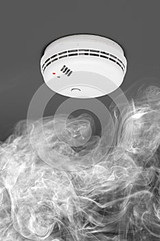 Smoke detector of fire alarm photo