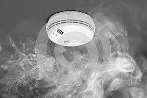 Smoke detector of fire alarm photo