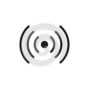 Smoke detector outline vector icon. Smoke alarm system