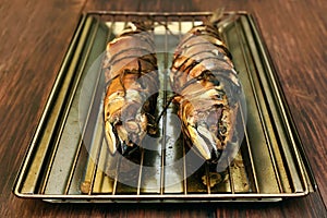 Smoke-dried mackerel fish