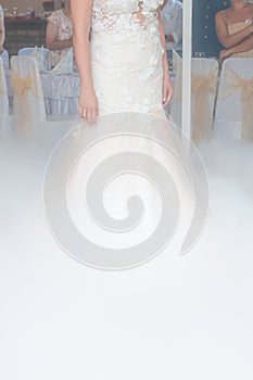 Smoke effect at the wedding celebration