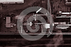 Smoke ejection from a woodworking pipe, top view.