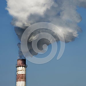 Smoke emission from factory pipes
