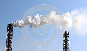 Smoke emission from factory pipes