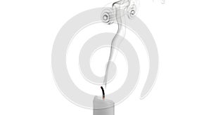 Smoke from an extinguished candle