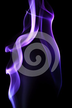 Smoke, through extreme bends, flowing up, colorful