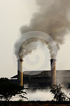 Smoke from factory pipes