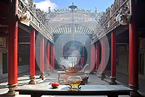 Smoke-filled temple