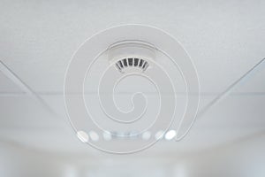 Smoke and fire detector built into the ceiling connected to clean agent fire suppression system.