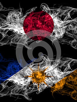 Smoke flags of Japan, Japanese and Brazil, Brazilian, Tocantins