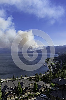 A forest fire near Pearchland British Columbia Canada photo