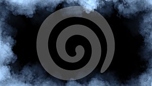 Smoke frame blue flame . Border fog mist texture effect for film , text or space