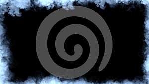 Smoke frame blue flame . Border fog mist texture effect for film , text or space
