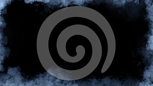 Smoke frame blue flame . Border fog mist texture effect for film , text or space