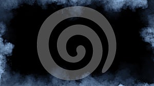 Smoke frame blue flame . Border fog mist texture effect for film , text or space