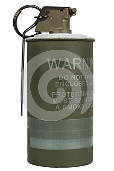 smoke hand grenade isolated on white