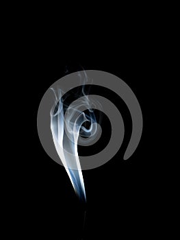 A smoke isolated on a black background