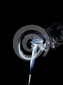 A smoke isolated on a black background