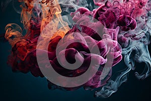 Smoke isolated on black background, Abstract colorful smoke on black background Ai generative
