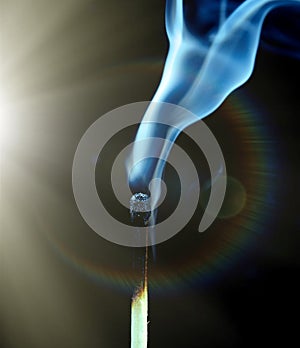 Smoke from a match that was just put out