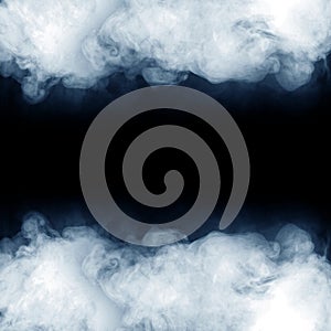 Smoke over black background. Fog or steam texture.