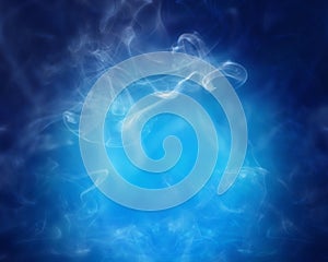Smoke over blue background