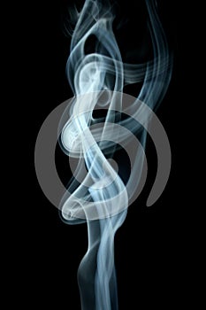 The smoke by paper burn on black background