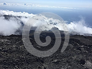 The smoke of the Piton de la Fournaise