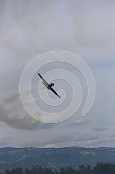 Smoke from the plane during the show