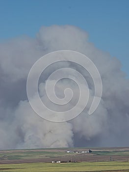 Smoke plume in praire