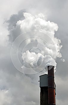 Smoke and pollutants from a steelworks chimney