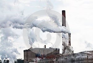 Smoke pollution through industrial chimneys