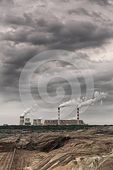 Smoke from power plant chimneys