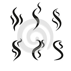 Smoke puff vector icon set illustration isolated on white background