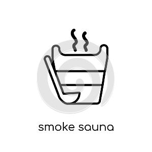 Smoke sauna icon. Trendy modern flat linear vector Smoke sauna i