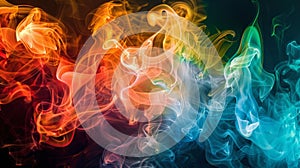 The smoke seems to come alive morphing into different shapes and colors with each passing second photo