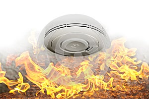 Smoke sensor and fire alarm photo