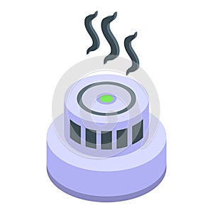 Smoke sensor icon isometric vector. Fire alarm