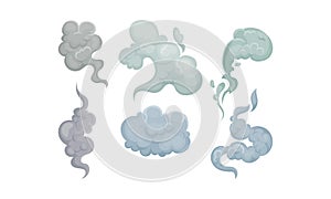 Smoke Special Effects Set, Fog, Clouds or Mist Vector Illustration