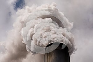 Smoke stack billowing pollution