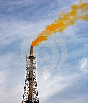 Smoke stack billowing smoke