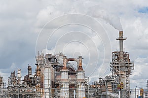 Smoke stack at oil refinery in Pasadena, Texas, USA