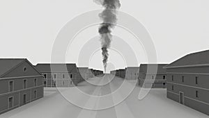 Smoke Stack Over Town