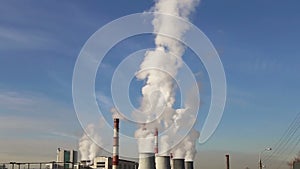 Smoke stacks at coal burning power plant