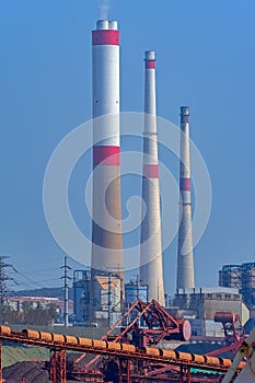 Smoke stacks of coal-fired power station