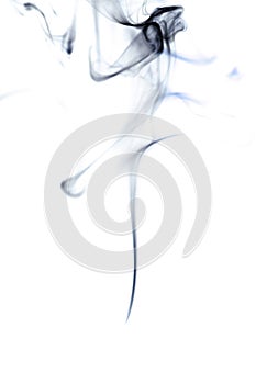 Smoke steam. Blur black smoke, abstract fog or steam mist cloud isolated on white background. Steam flow in pollution