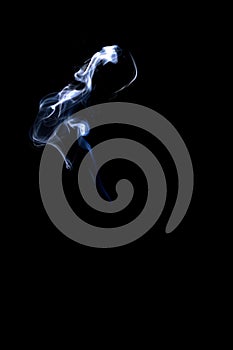 Smoke steam. Blur white smoke, abstract fog or steam mist cloud isolated on black background. Steam flow in pollution