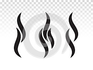 Smoke or steam flame shape for logo or icon design