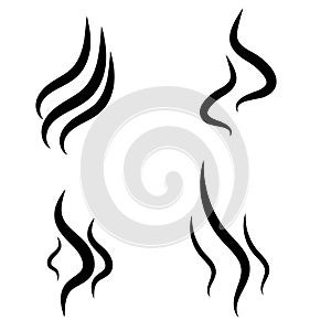 Smoke steam silhouette icon.